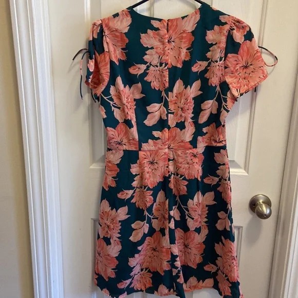 NWT JCREW Mercantile Green and Pink Floral Dress Sz 4 - Picture 2 of 4